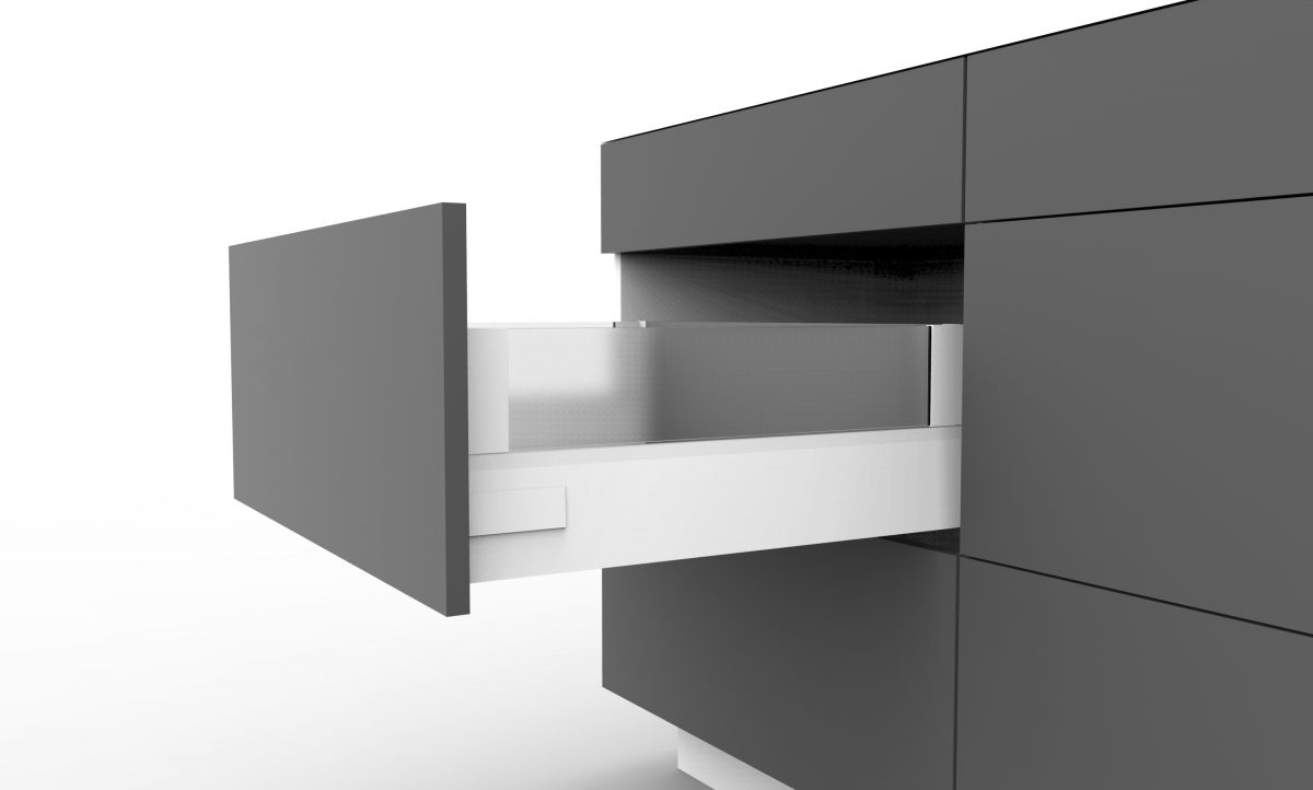 167mm Soft Close Drawer with FROSTED GLASS